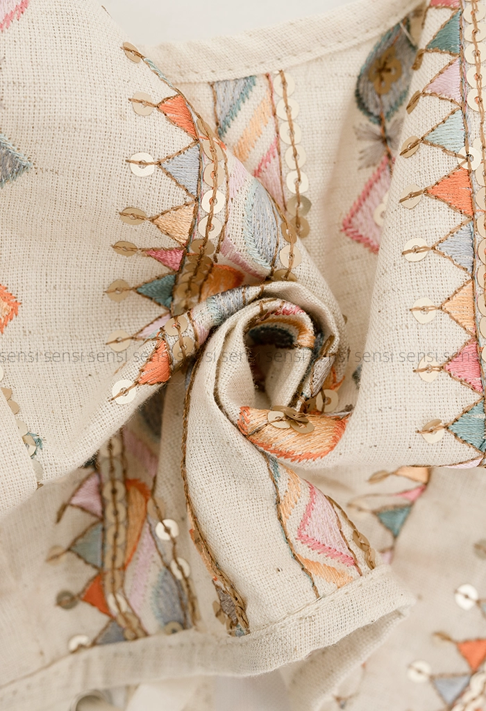 دکلته آستر دار گلدوزی دارکد1005342